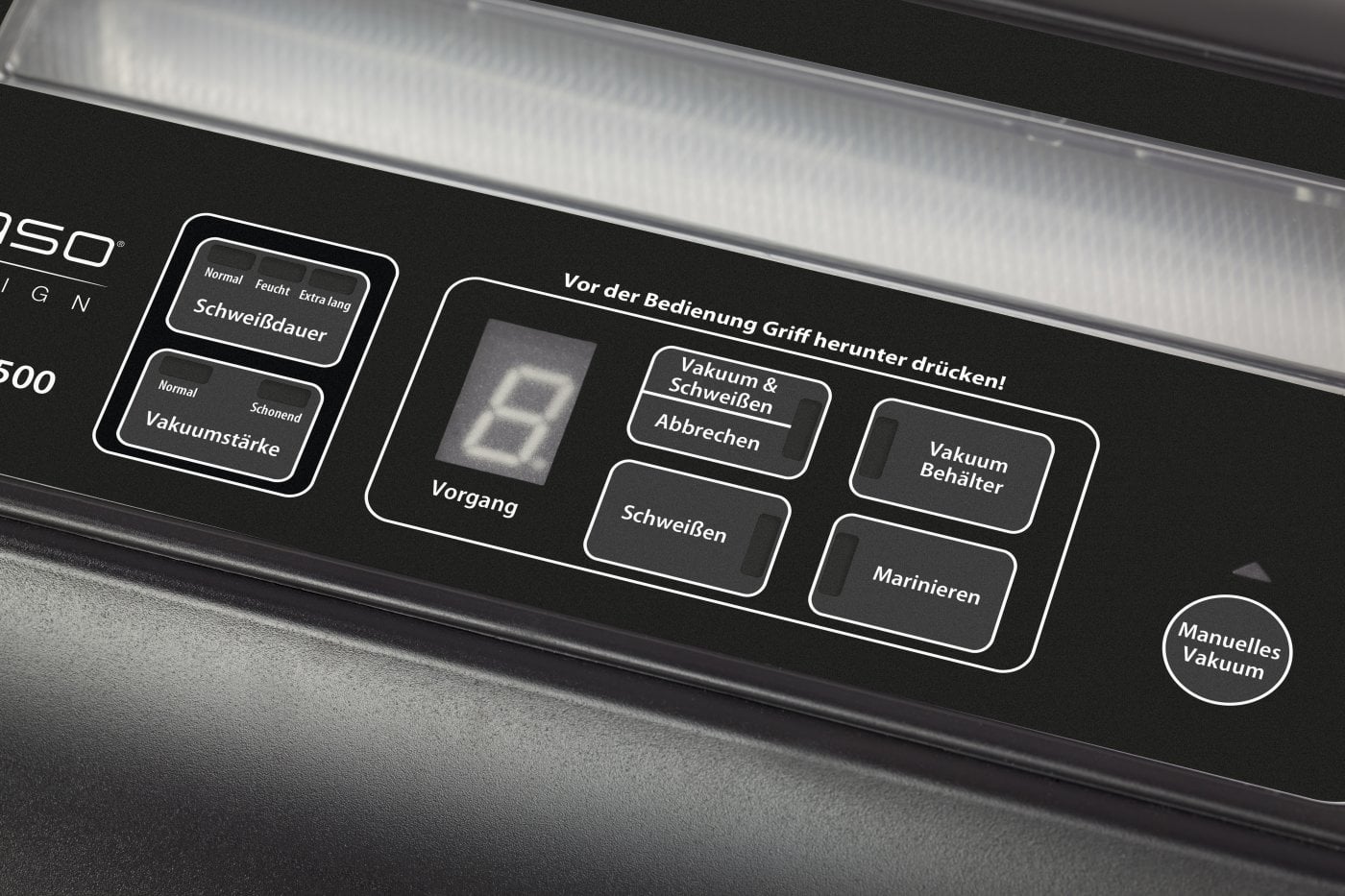 Caso | Professional Vacuum sealer | FastVAC 500 | Power 130 W | Temperature control | Stainless steel - Image 9