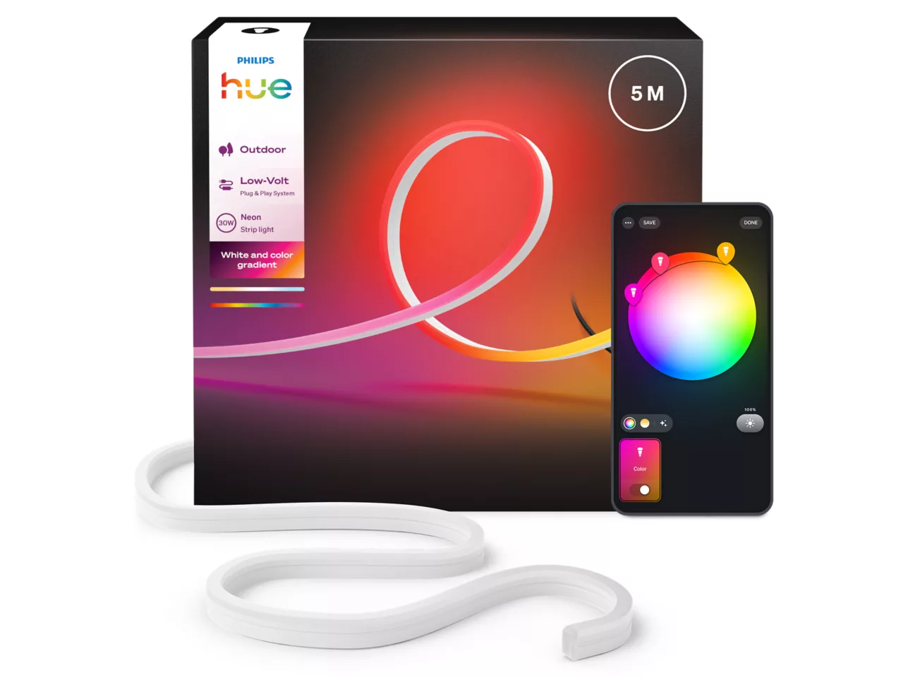 Philips Hue Neon Lightstrip for outdoor use, 5 m | 30 W | Bluetooth, Zigbee - Image 5