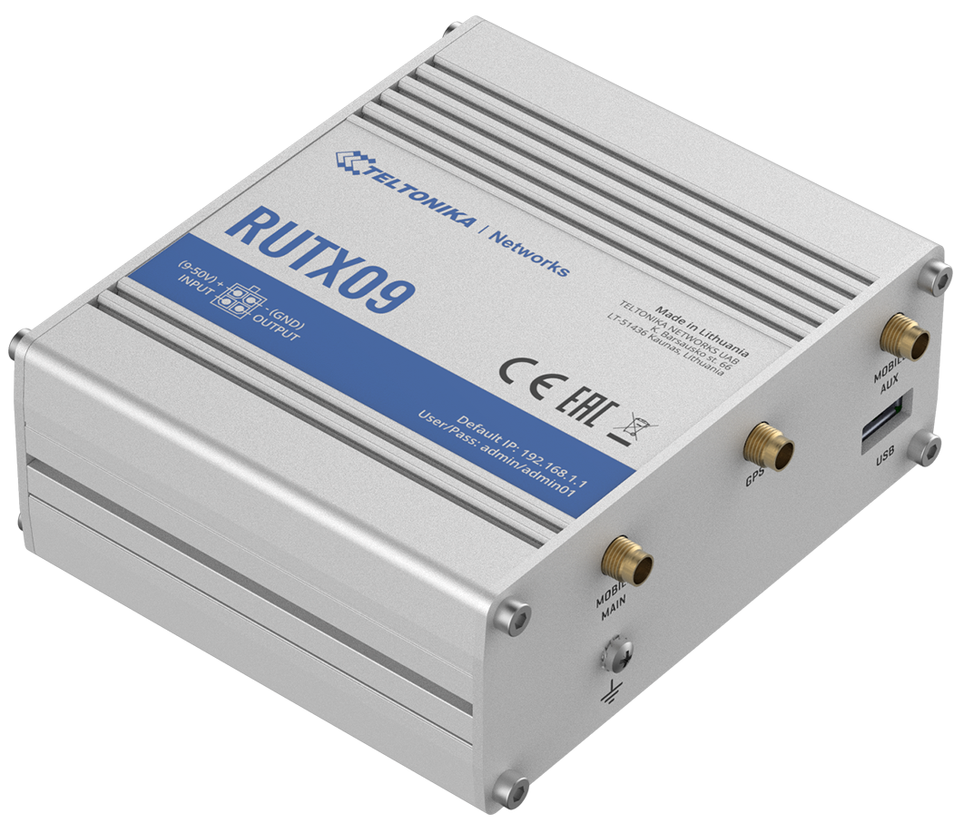 Rugged Industrial LTE-A Cat6 Router | RUTX09 | No Wi-Fi | 10/100/1000 Mbit/s | Ethernet LAN (RJ-45) ports 4 | Mesh Support No | MU-MiMO No | 2G/3G/4G - Image 3