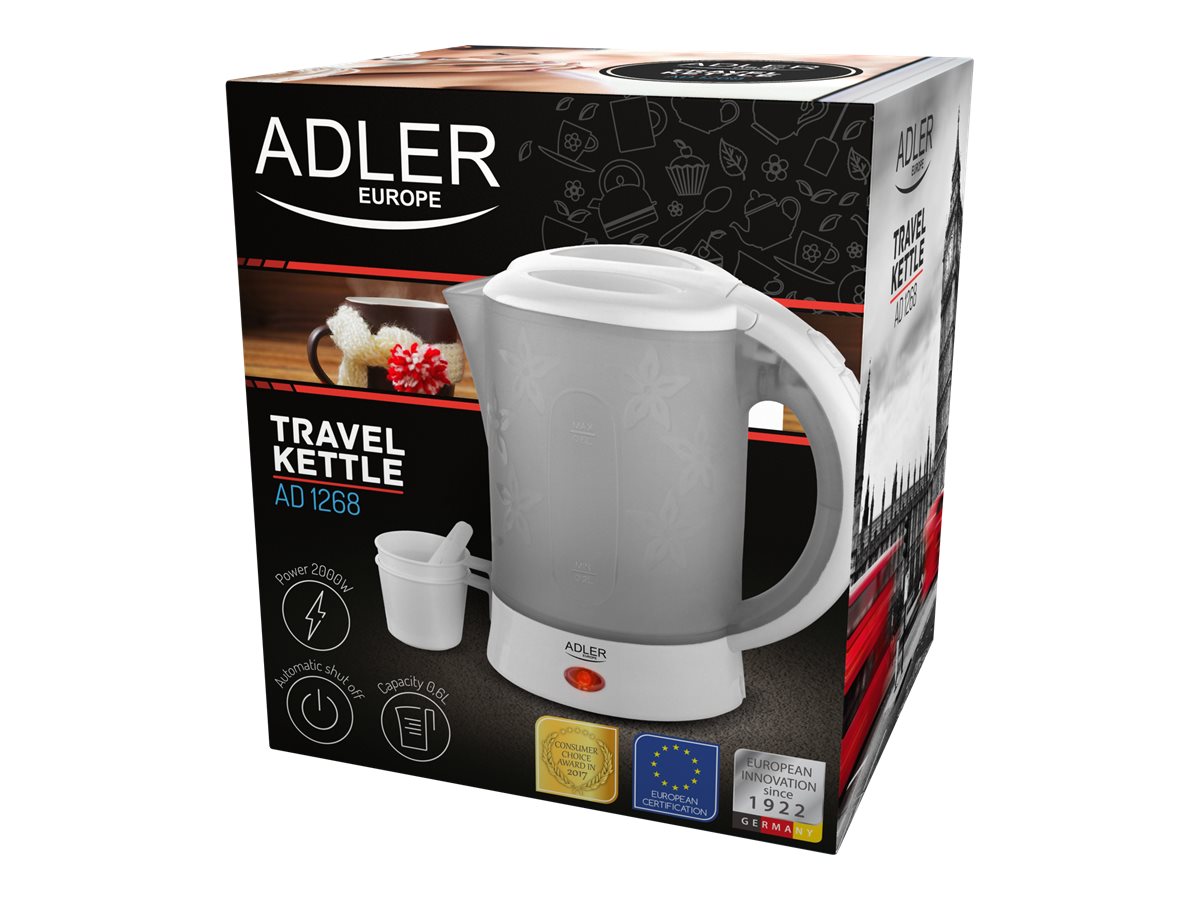 Adler | Travel Kettle | AD 1268 | Standard | 600 W | 0.6 L | Plastic | White - Image 11