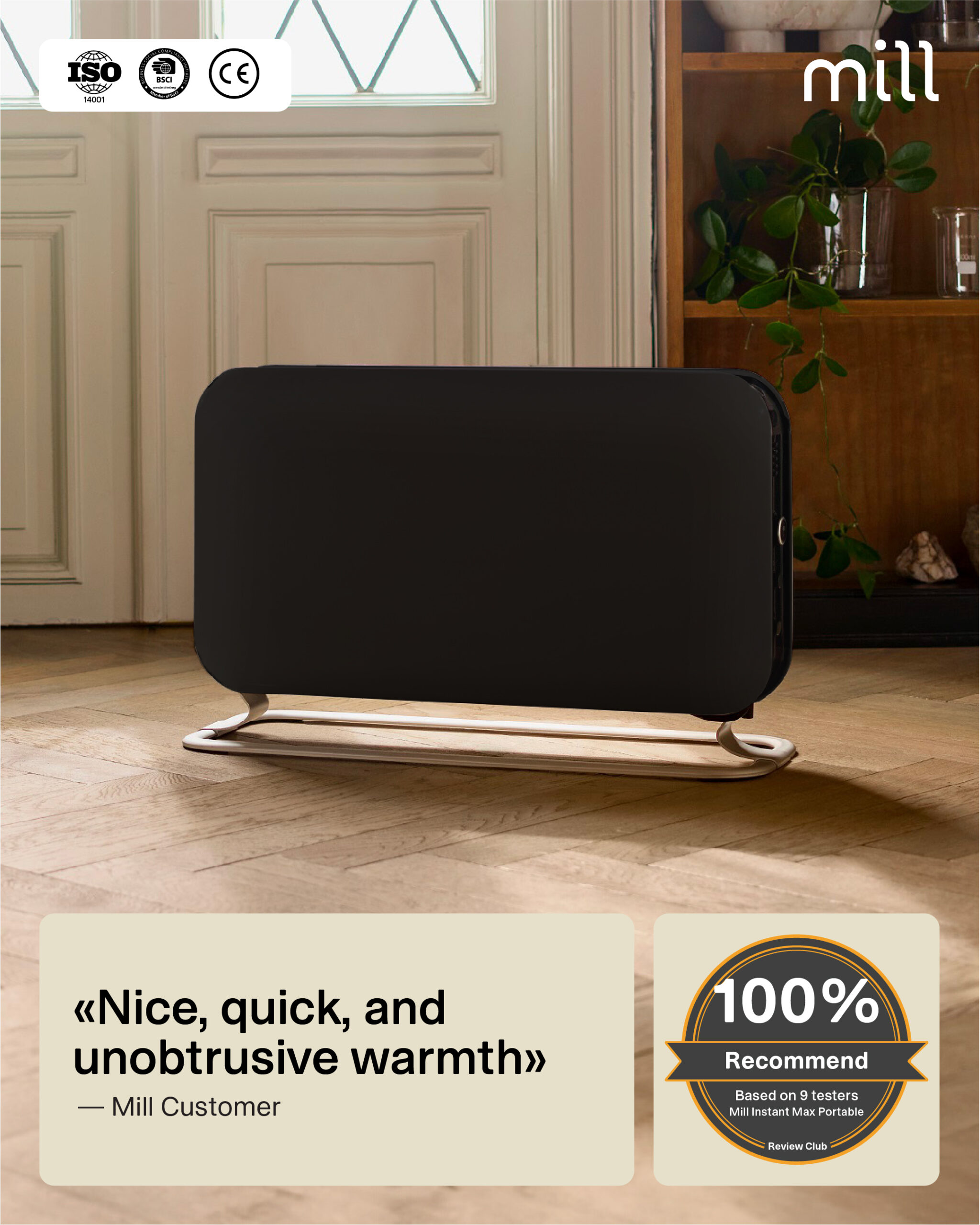 Mill | Heater | SG2000LED | Convection Heater | 2000 W | Number of power levels 3 | Suitable for rooms up to 5-20 m² | Black - Image 12