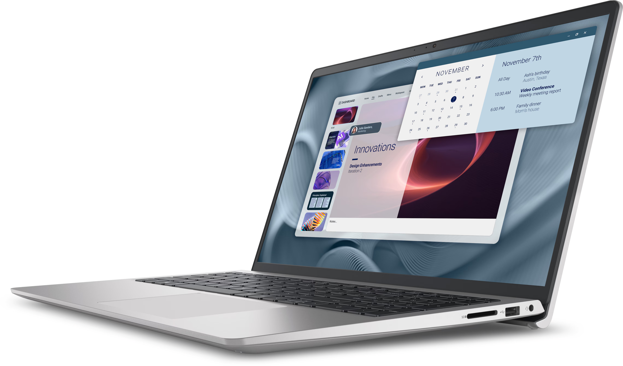 Dell Pro 15 Essential PV15250 | Platinum Silver | 15.6 " | WVA | FHD | 1920 x 1080 pixels | Anti-glare | Intel Core i7 | i7-1355U | 16 GB | DDR5 | Solid-state drive capacity 512 GB | Intel UHD Graphics | Windows 11 Pro | 802.11ax | Keyboard language English | Keyboard backlit | Warranty 36 month(s) | Battery warranty 12 month(s) - Image 2