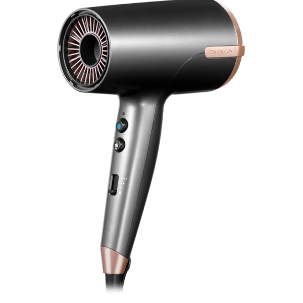 Remington | Hair dryer | D6077 | 2000 W | Number of temperature settings 3 | Ionic function | Diffuser nozzle | Grey