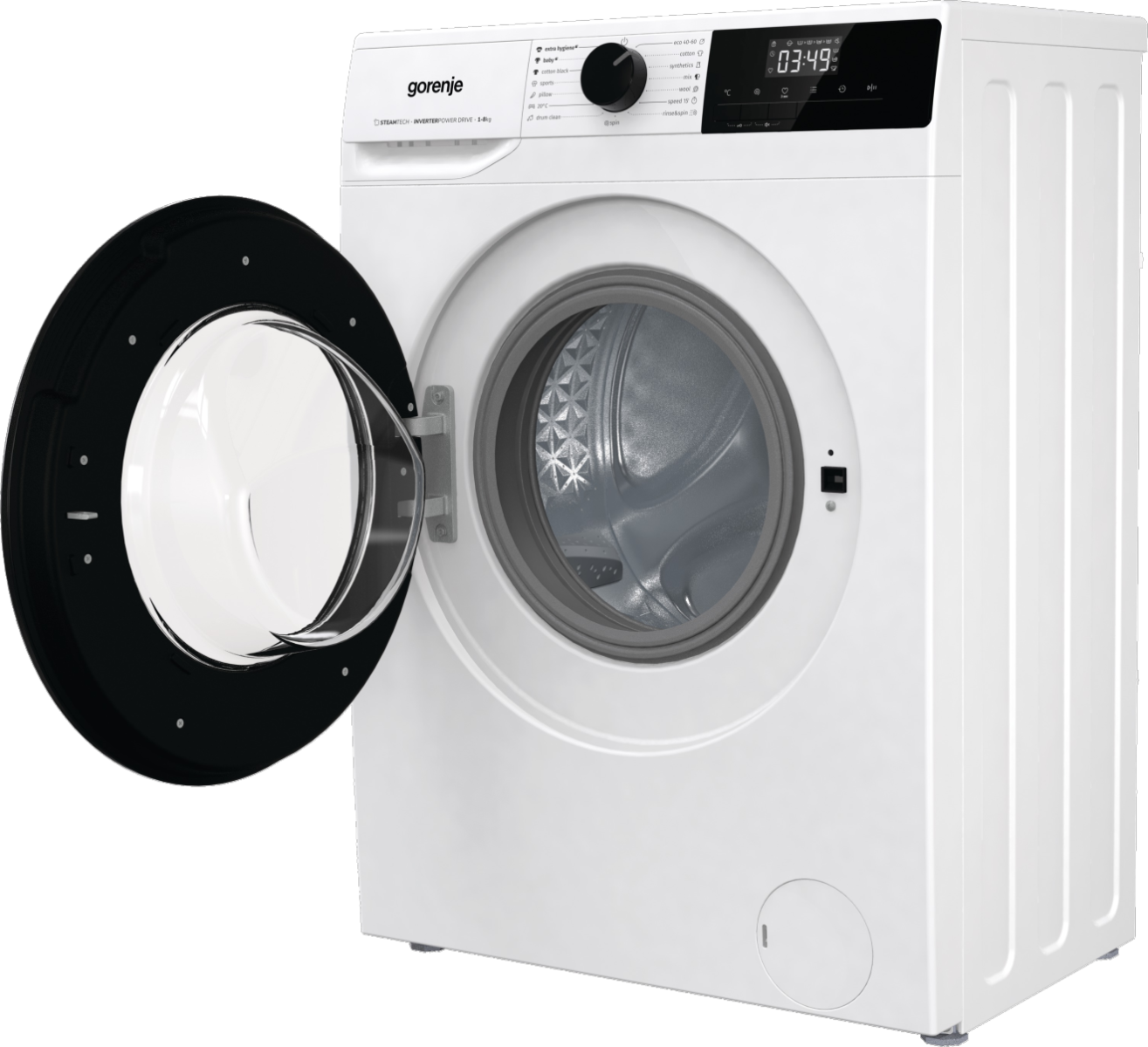 Gorenje | Washing Machine | W11NHPI84AS | Energy efficiency class A | Front loading | Washing capacity 8 kg | 1400 RPM | Depth 54 cm | Width 60 cm | Display | LED | Steam function | White - Image 6