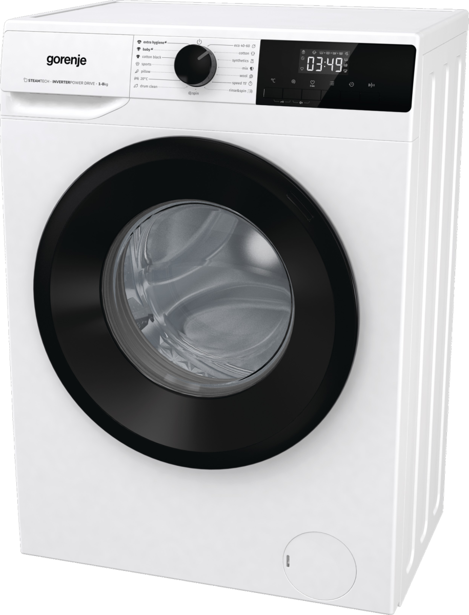 Gorenje | Washing Machine | W11NHPI84AS | Energy efficiency class A | Front loading | Washing capacity 8 kg | 1400 RPM | Depth 54 cm | Width 60 cm | Display | LED | Steam function | White - Image 9