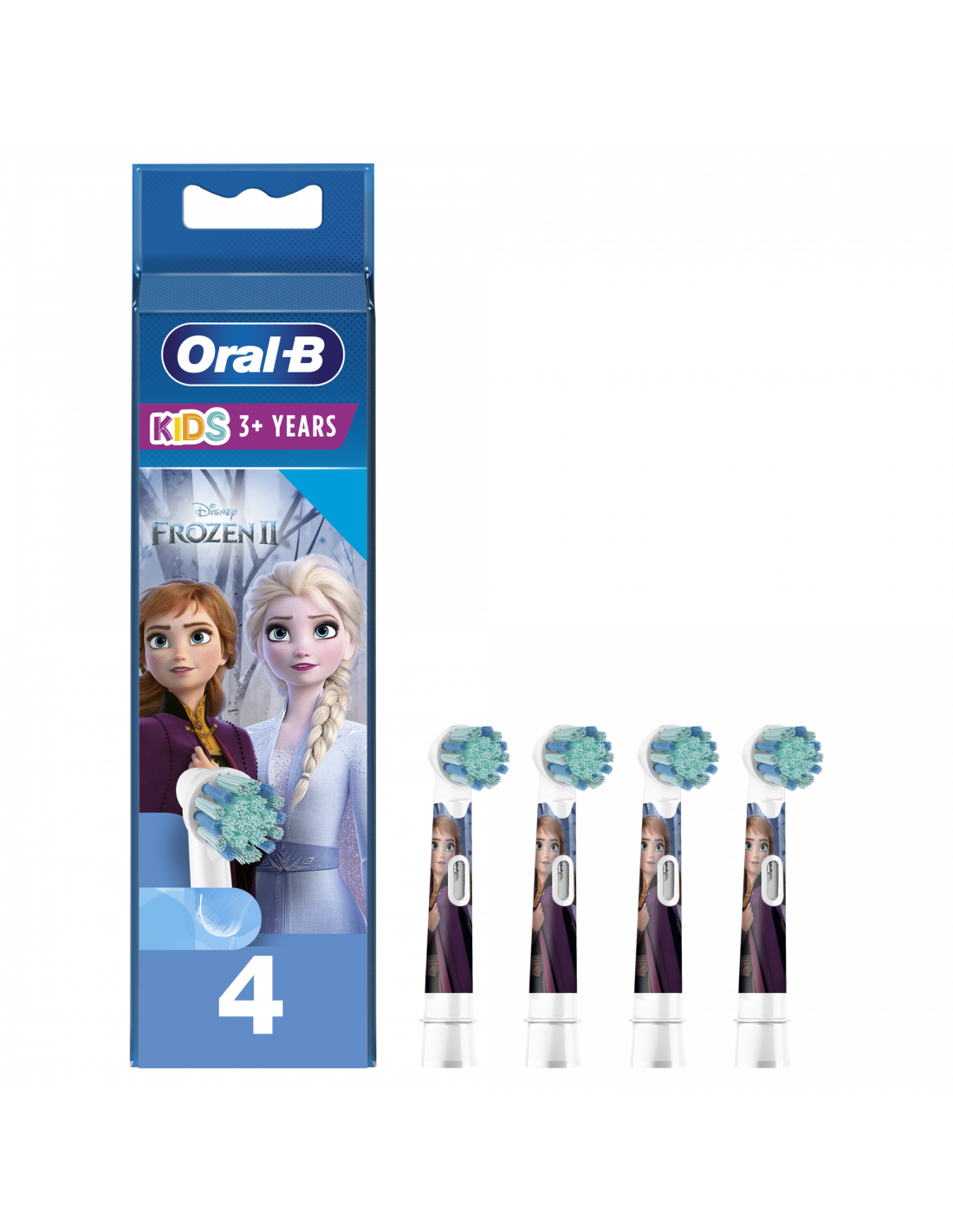 Oral-B | Toothbrush replacement | EB10 4 Frozen II | Heads | For kids | Number of brush heads included 4 | Number of teeth brushing modes Does not apply