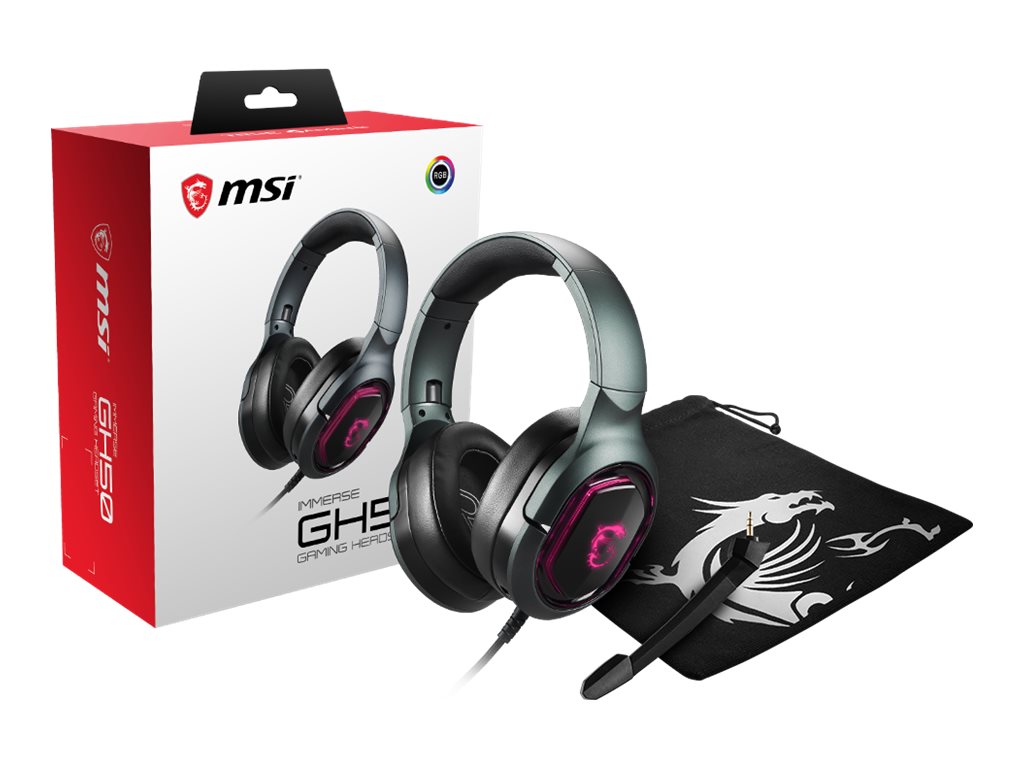 MSI Immerse GH50 Gaming Headset, Wired, Black | MSI | Immerse GH50 | Wired | Gaming Headset | Over-Ear - Image 4