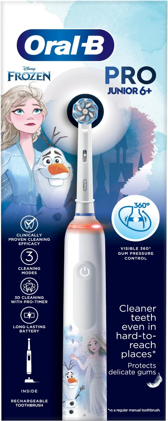 Oral-B | Electric Toothbrush | Frozen Pro Series 3 | Rechargeable | For kids | Number of brush heads included 1 | Number of teeth brushing modes 3 | White - Image 2