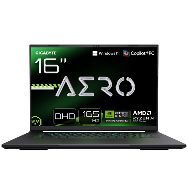 Gigabyte AERO X16 1VH-93EEC94AH | 16 " | IPS | QHD+ | 165 Hz | AMD Ryzen Al 7 | 350 | 16 GB | DDR5 | Solid-state drive capacity 1000 GB | NVIDIA GeForce RTX 5060 | GDDR7 | 8 GB | Windows 11 Home | 802.11ax | Bluetooth version 5.2 | Keyboard language US international | Keyboard backlit | Warranty 24 month(s)