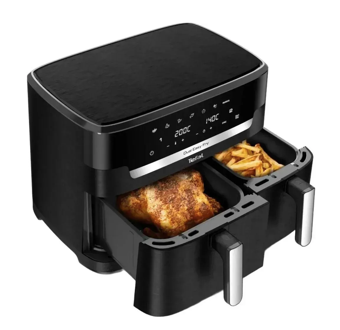TEFAL | Air Fryer | EY942HE0 Easy Fry Dual XXL | Power 2700 W | Capacity 11 L | Black - Image 2