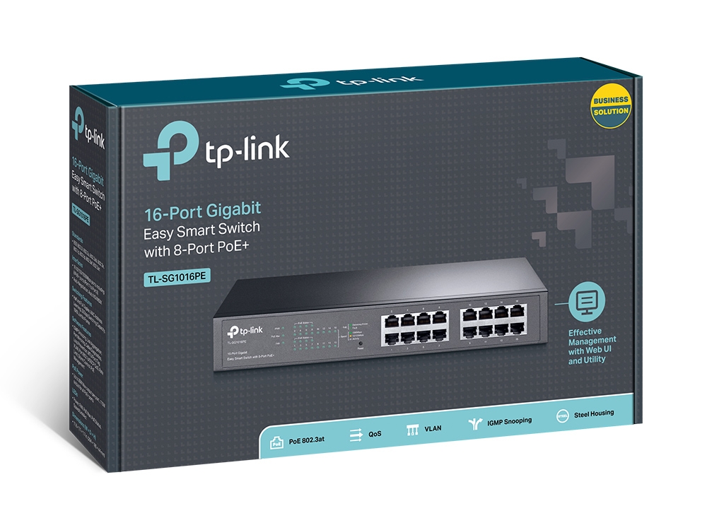 TP-LINK | Switch | TL-SG1016PE | Web Managed | Desktop/Rackmountable | Gigabit Ethernet (copper) ports quantity 16 | PoE+ ports quantity 8 - Image 2