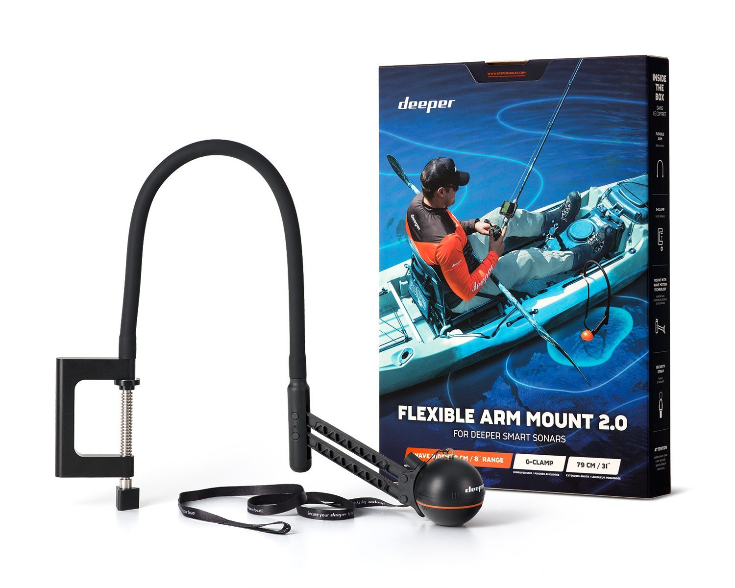 Deeper | Deeper Flexible Arm Mount 2.0 | Sonar mount | Black - Image 2