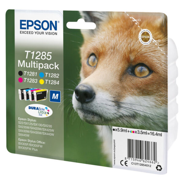 Epson T1285 Mpack | Ink Cartridge | Black, cyan, magenta, yellow