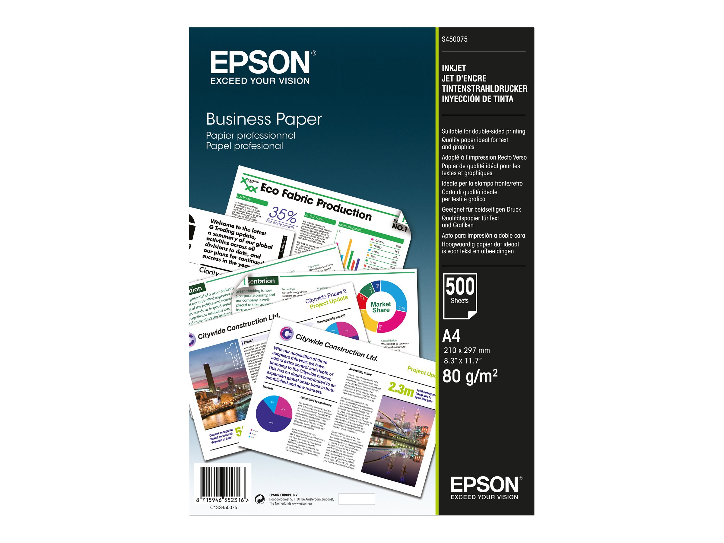 Business Paper 500 sheets | White | 80 g/m² | A4 | Printer - Image 2