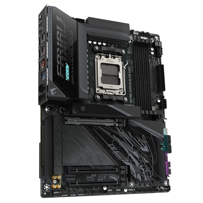 Gigabyte X870E A ELITE X | Processor family AMD | Processor socket AM5 | DDR5 | Supported hard disk drive interfaces SATA, M.2 | Number of SATA connectors 4 - Image 2
