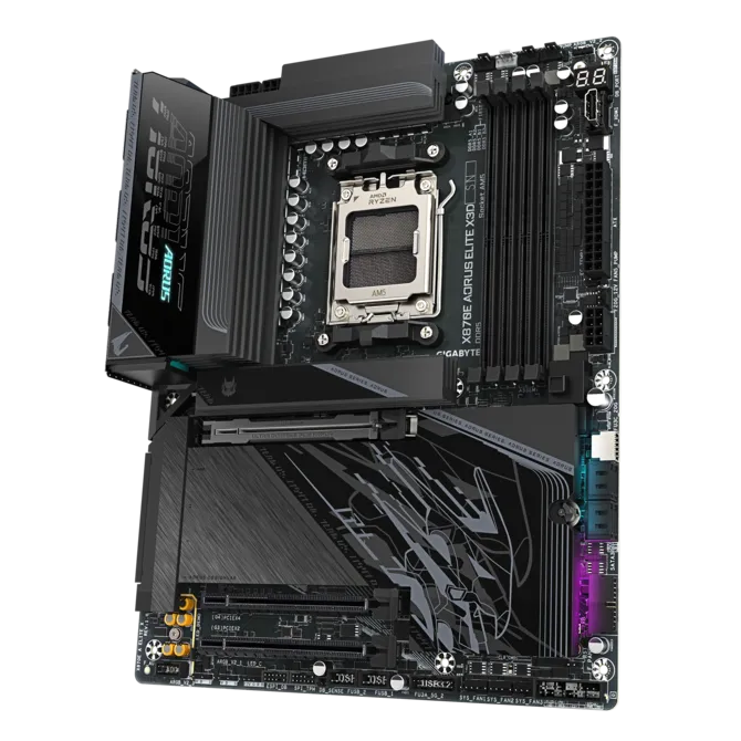Gigabyte X870E A ELITE X | Processor family AMD | Processor socket AM5 | DDR5 | Supported hard disk drive interfaces SATA, M.2 | Number of SATA connectors 4 - Image 3