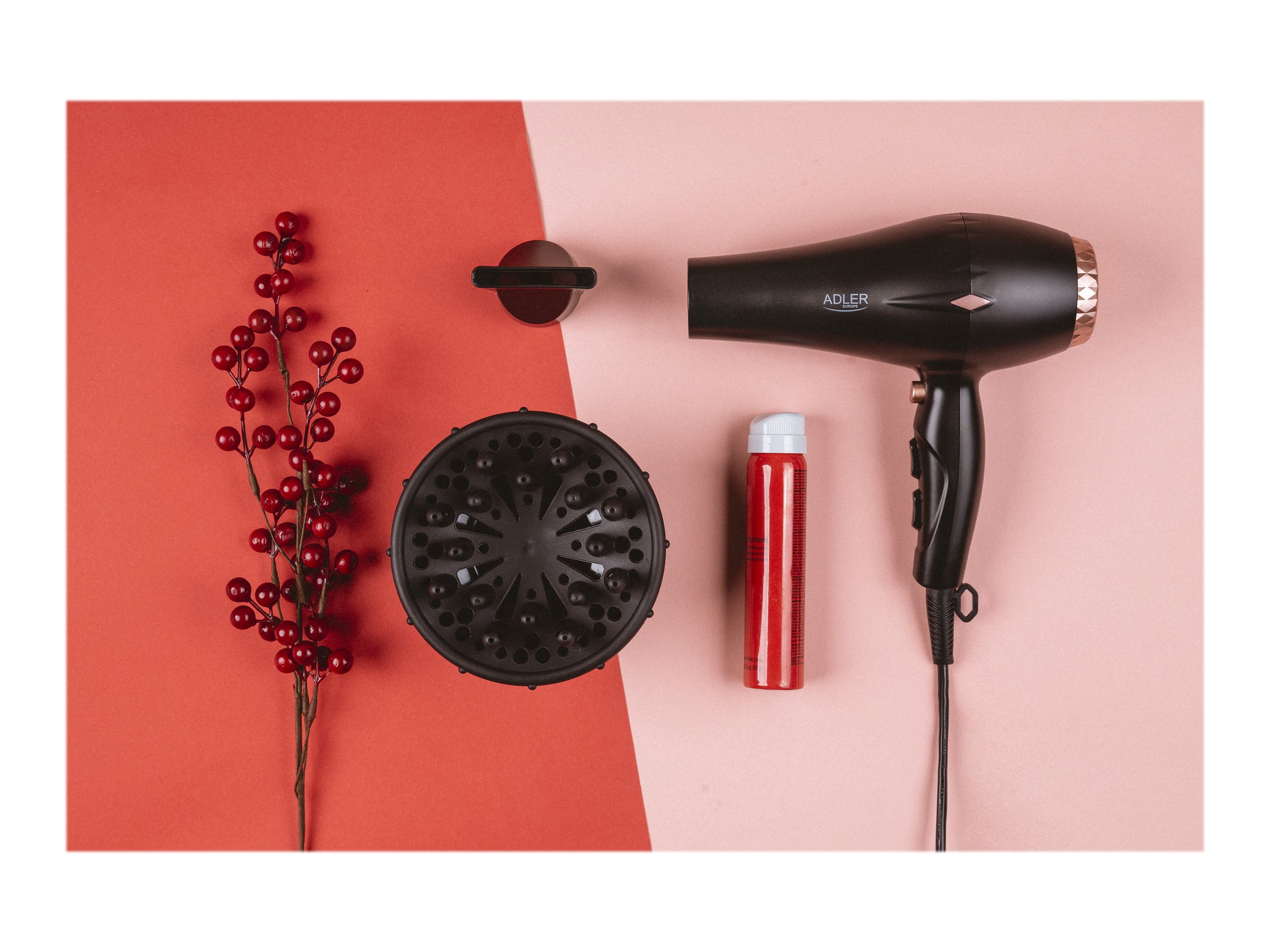 Adler | Hair Dryer | AD 2244 | 2000 W | Number of temperature settings 3 | Ionic function | Diffuser nozzle | Black - Image 11