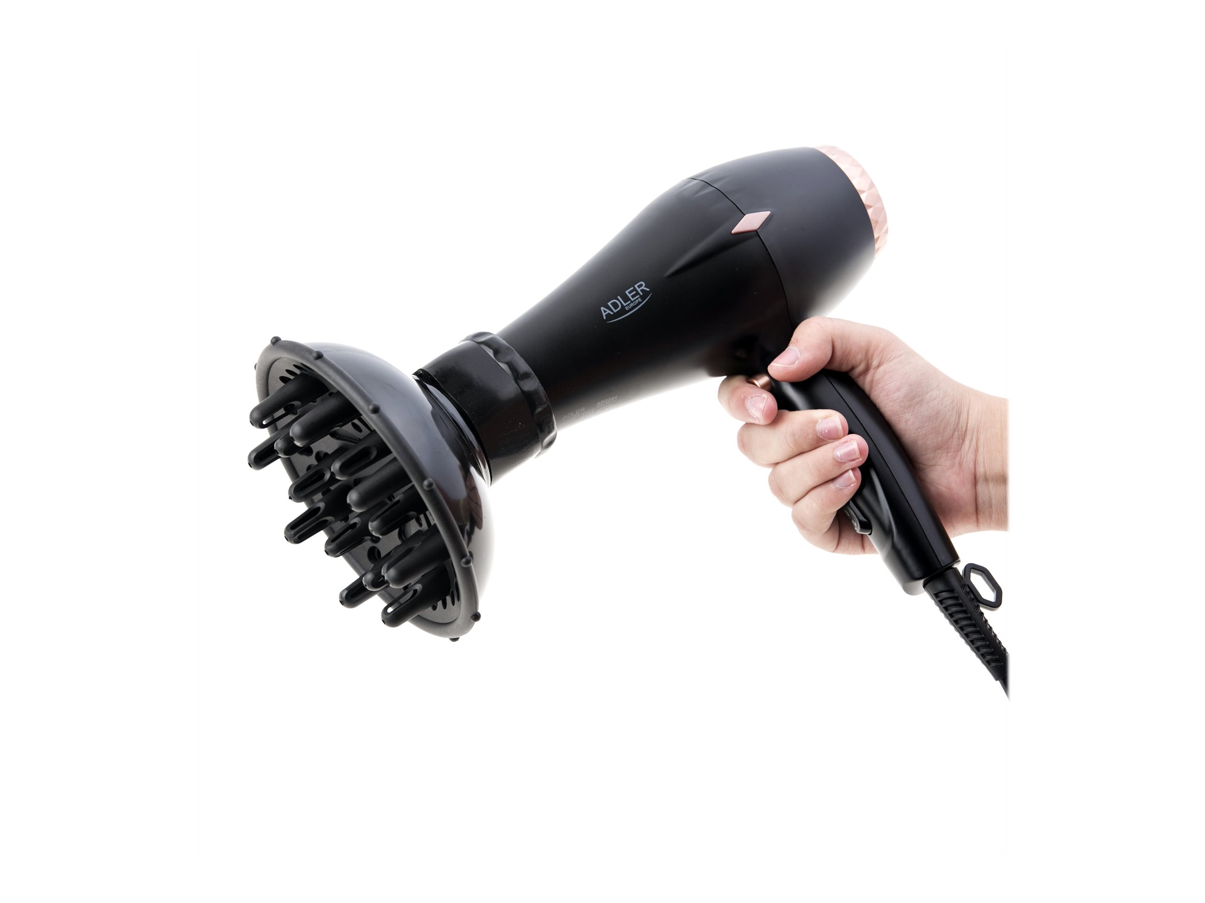 Adler | Hair Dryer | AD 2244 | 2000 W | Number of temperature settings 3 | Ionic function | Diffuser nozzle | Black - Image 13