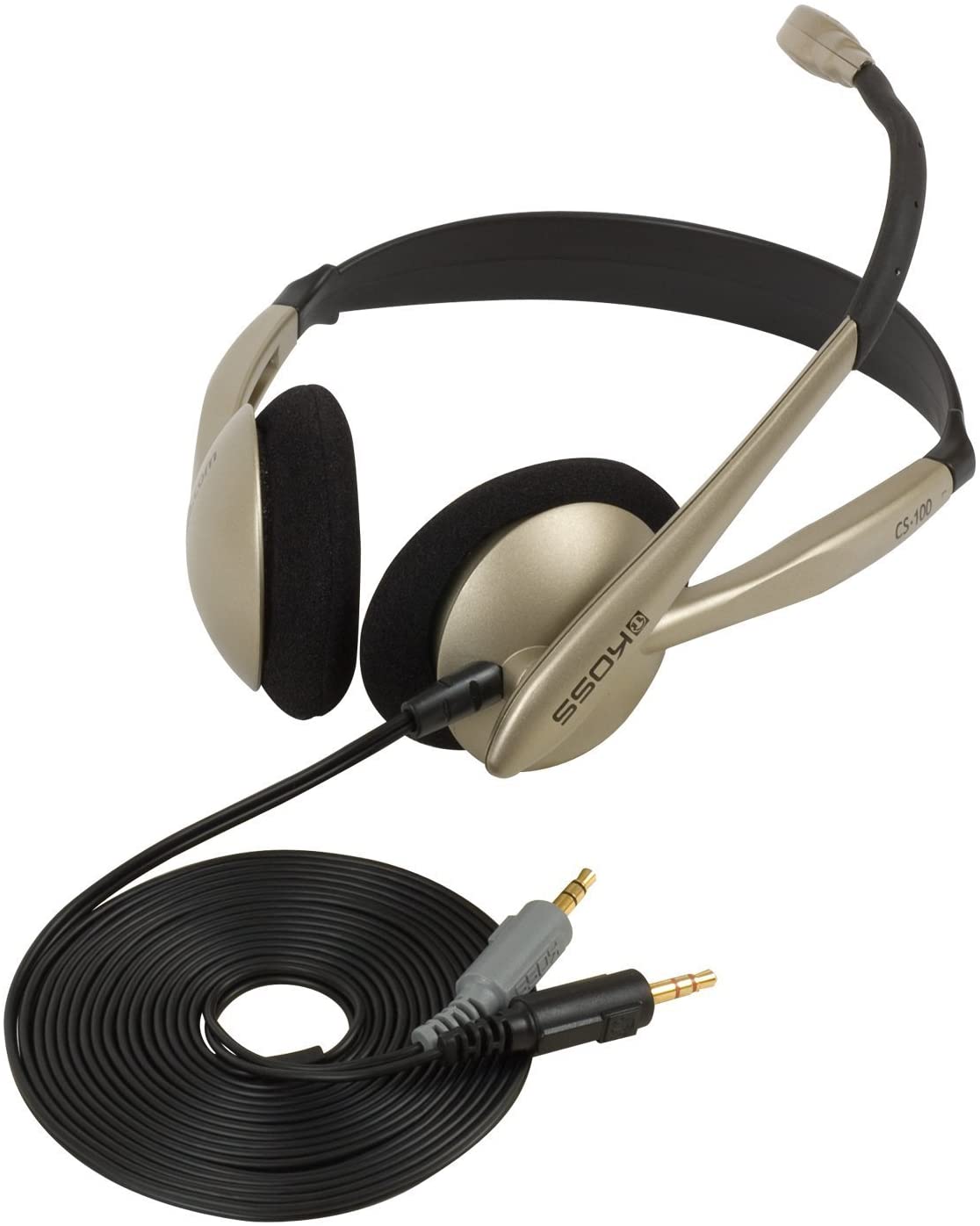 Koss | Headphones | CS100 | Wired | On-Ear | Microphone | Black/Gold - Image 3