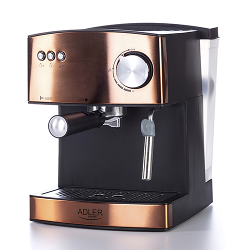 Adler | Espresso coffee machine | AD 4404cr | Pump pressure 15 bar | Built-in milk frother | Semi-automatic | 850 W | Cooper/ black - Image 3