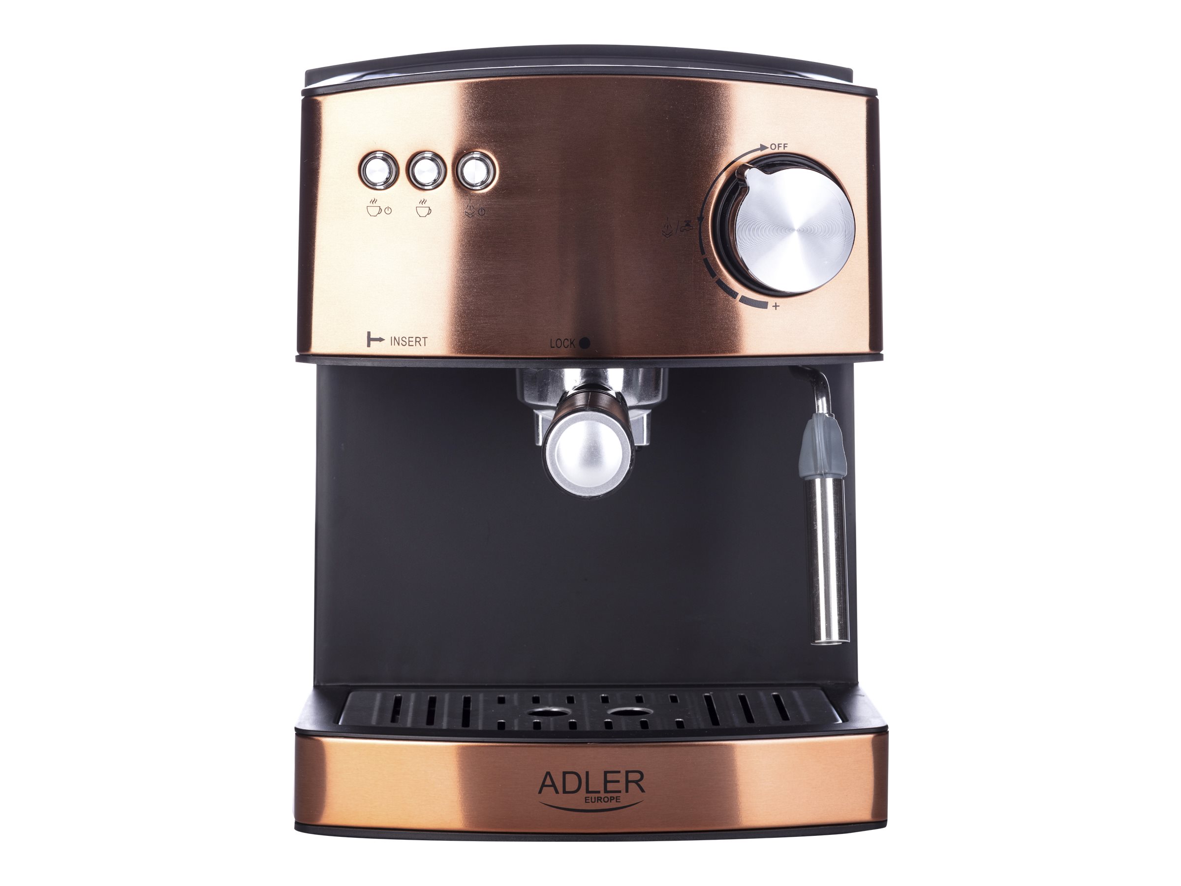 Adler | Espresso coffee machine | AD 4404cr | Pump pressure 15 bar | Built-in milk frother | Semi-automatic | 850 W | Cooper/ black - Image 4