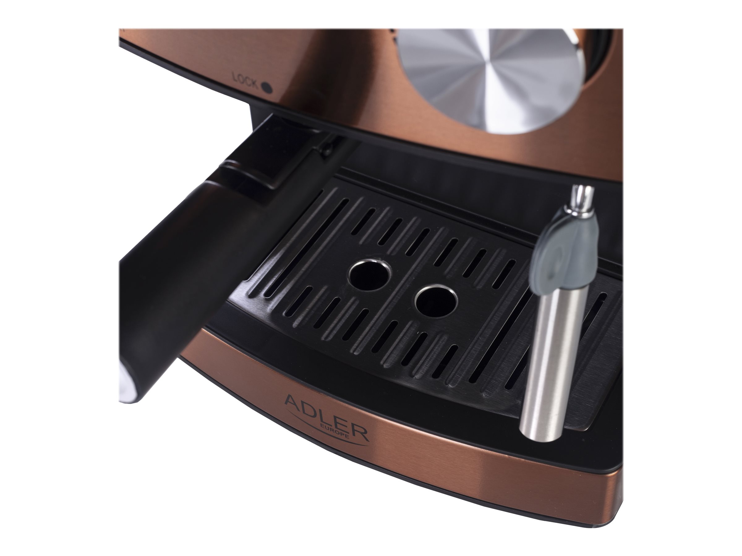 Adler | Espresso coffee machine | AD 4404cr | Pump pressure 15 bar | Built-in milk frother | Semi-automatic | 850 W | Cooper/ black - Image 8