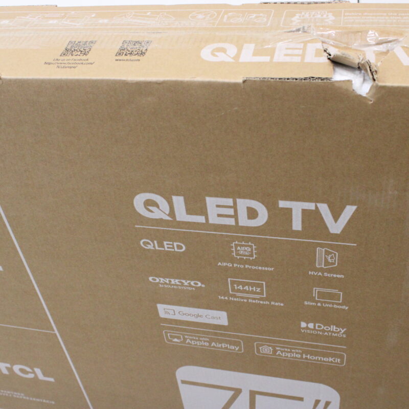 SALE OUT. TCL 4K QLED TV | 75T8C | 75 | Smart TV | Google TV | Black | DAMAGED PACKAGING - Image 7