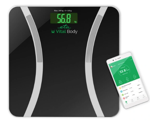 ETA | Vital Body Personal scale | ETA678090000 | Body analyzer | Maximum weight (capacity) 180 kg | Accuracy 100 g | Body Mass Index (BMI) measuring | Black - Image 4