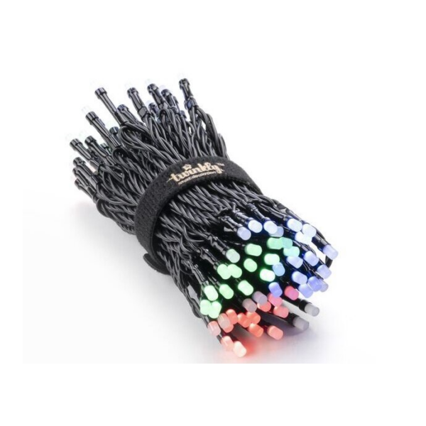 Twinkly|Strings Smart LED Lights 100 RGB (Multicolor), 8m, Black wire|RGB – 16M+ colors