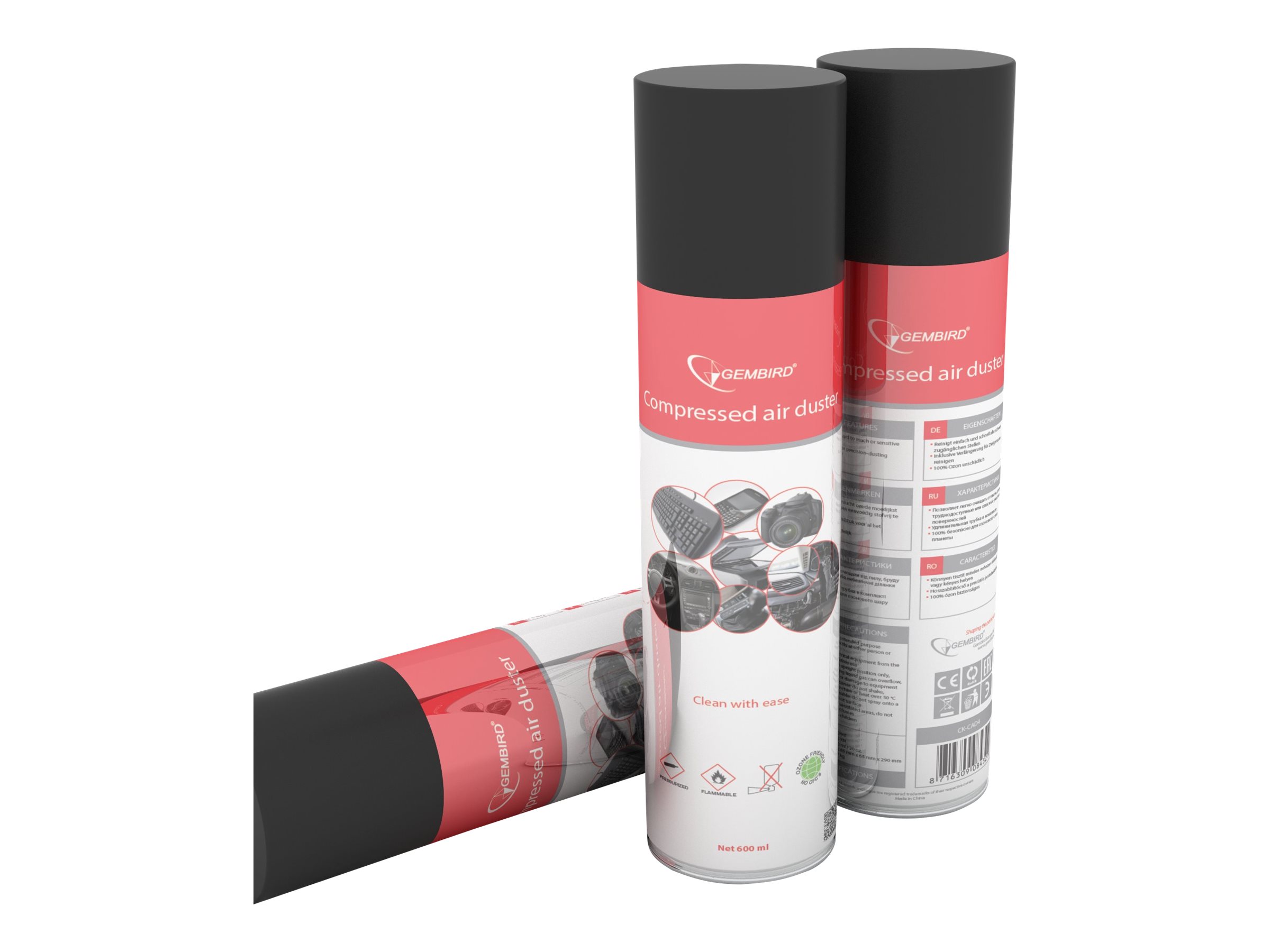 Gembird ompressed air duster (flammable), 600 ml | Gembird - Image 2