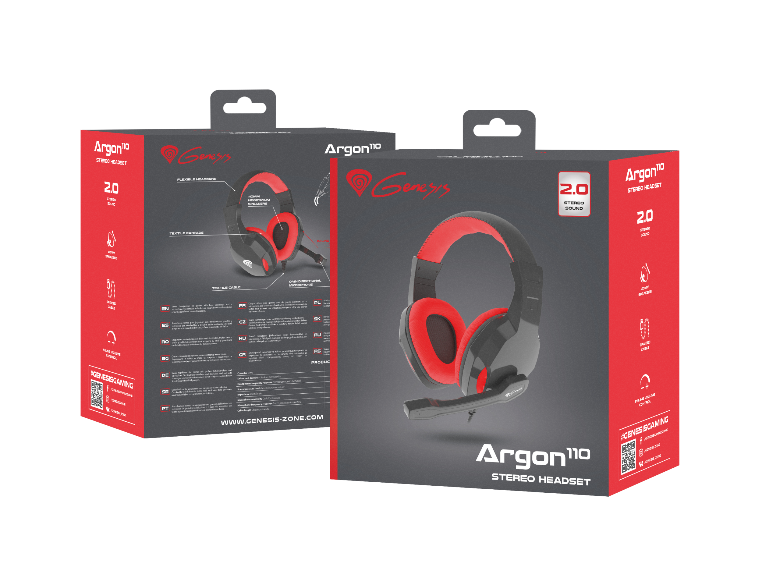GENESIS ARGON 110 Gaming Headset, On-Ear, Wired, Microphone, Black/Red | Genesis | ARGON 110 | Wired | On-Ear - Image 9