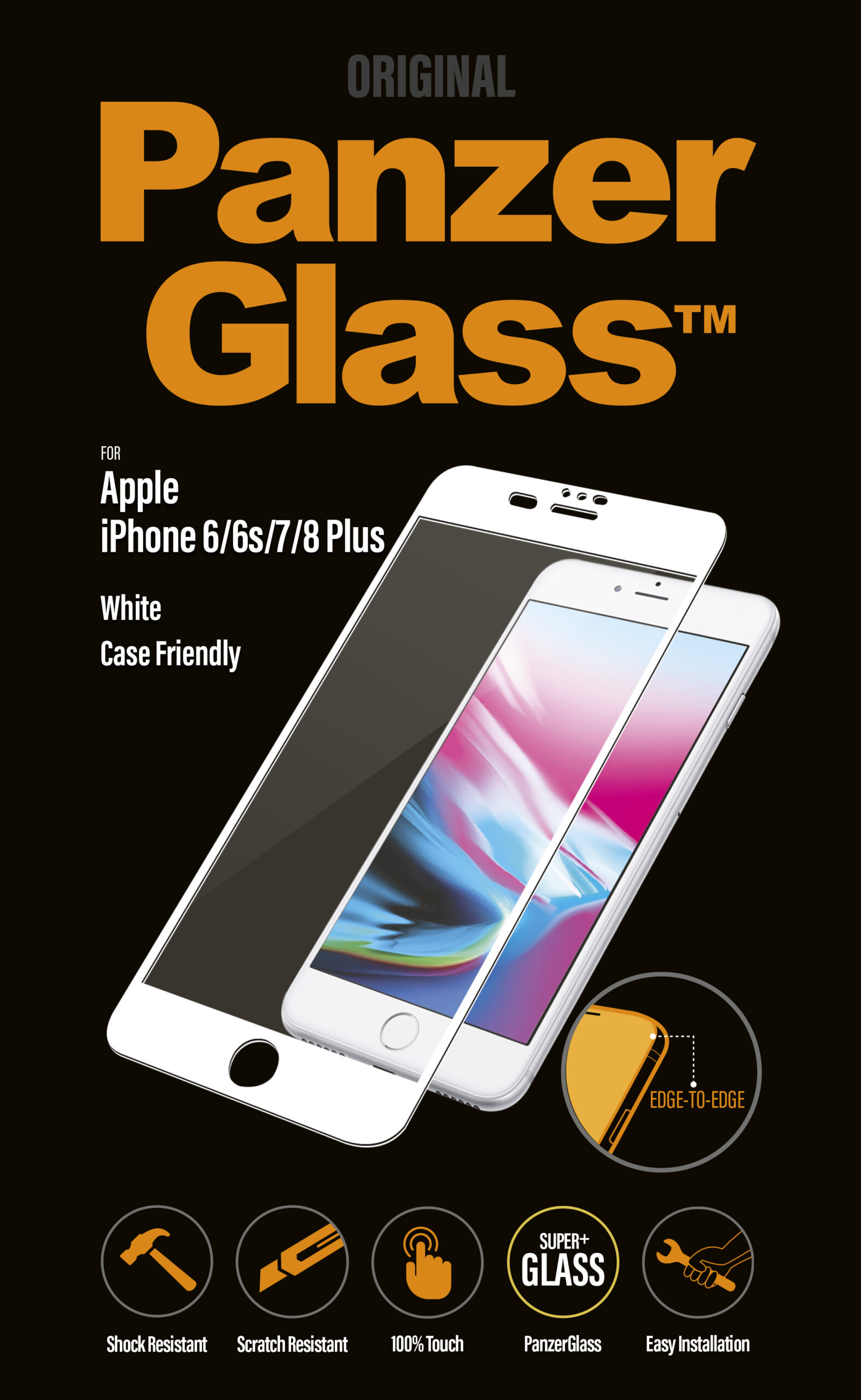 PanzerGlass | 2621 Casefriendly | Screen protector | Apple | iPhone 6/6s/7/8 Plus | Tempered glass | Transparent/White | Original PanzerGlass™ tempered glass screen protector/Crystal Clear/Full frame coverage/Oleophobic layer (antibacterial + anti-fingerprint)/100% touch preservation - Image 5