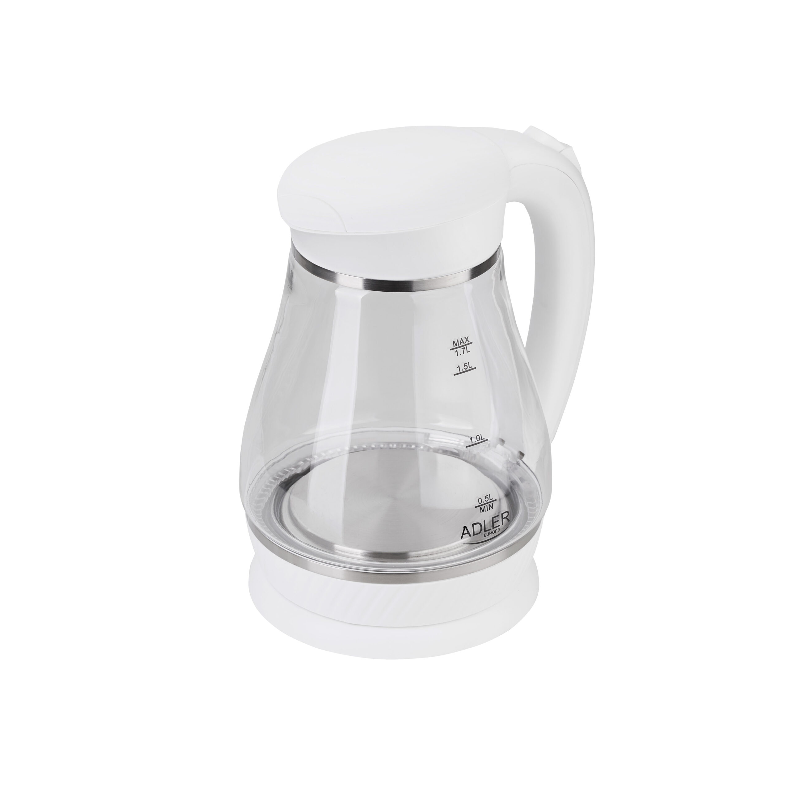 Adler | Kettle | AD 1274 | Electric | 2200 W | 1.7 L | Polypropylene/Glass | 360° rotational base | White - Image 5