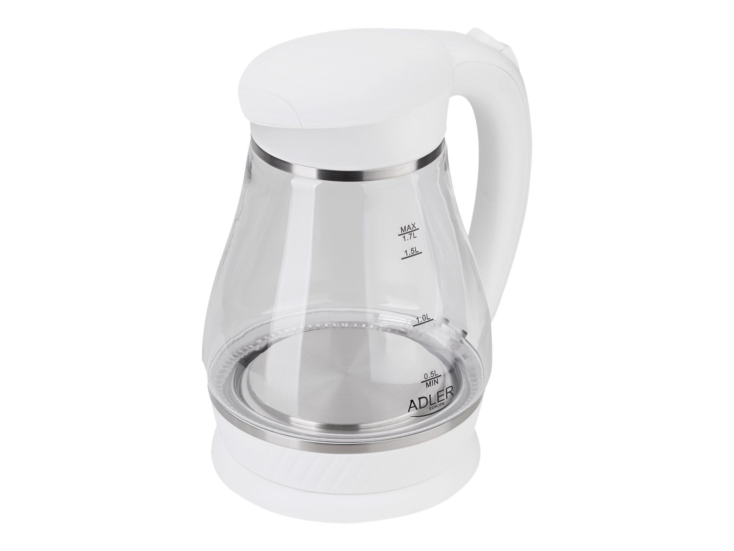 Adler | Kettle | AD 1274 | Electric | 2200 W | 1.7 L | Polypropylene/Glass | 360° rotational base | White - Image 6