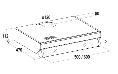 CATA | Hood | F-2060 | Conventional | Energy efficiency class C | Width 60 cm | 195 m³/h | Mechanical control | LED | White - Image 3