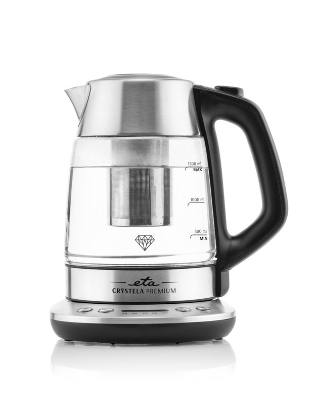 ETA | Kettle | Crystela Premium ETA915390000 | Electric | 2200 W | 1.5 L | Glass | 360° rotational base | Stainless steel/Glass - Image 2