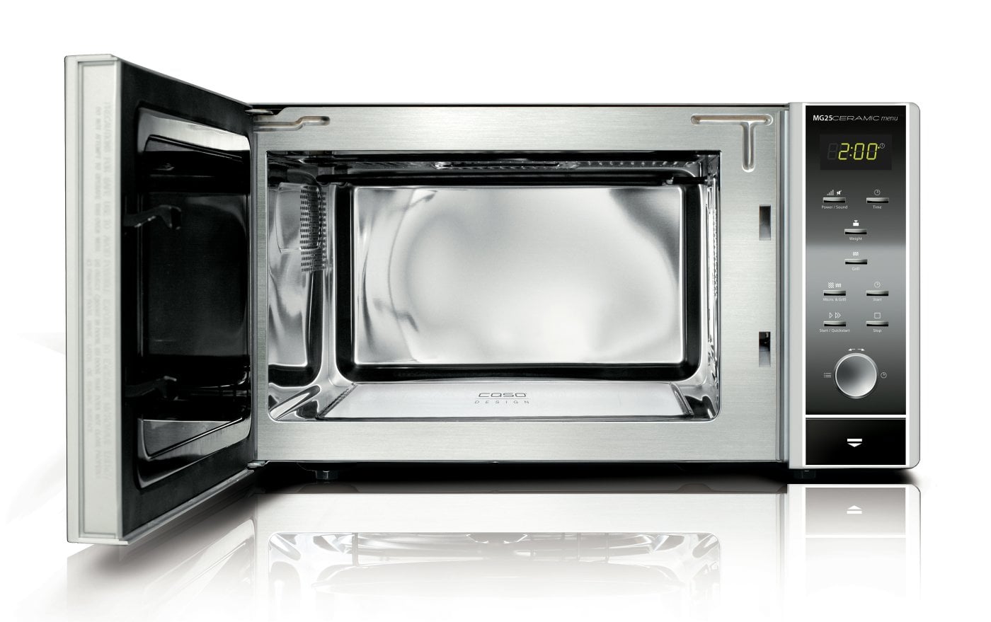 Caso | Microwave oven with Grill | MG 25 | Free standing | 900 W | Grill | Silver - Image 3