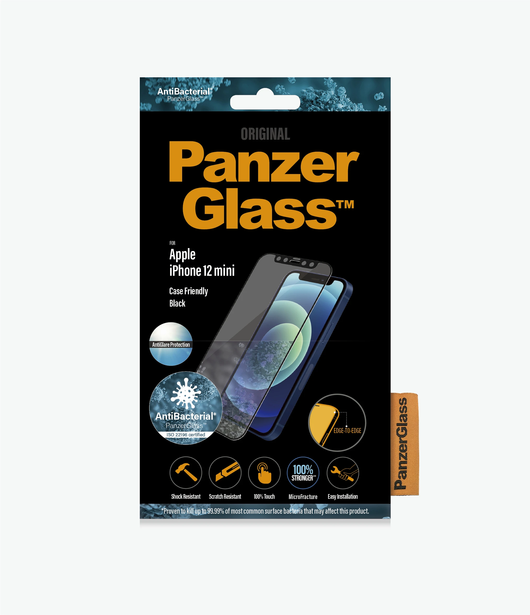PanzerGlass | Anti-Glare AB | Apple | iPhone 12 mini | Tempered glass | Black | Case friendly | Anti-glare screen protector - Image 3