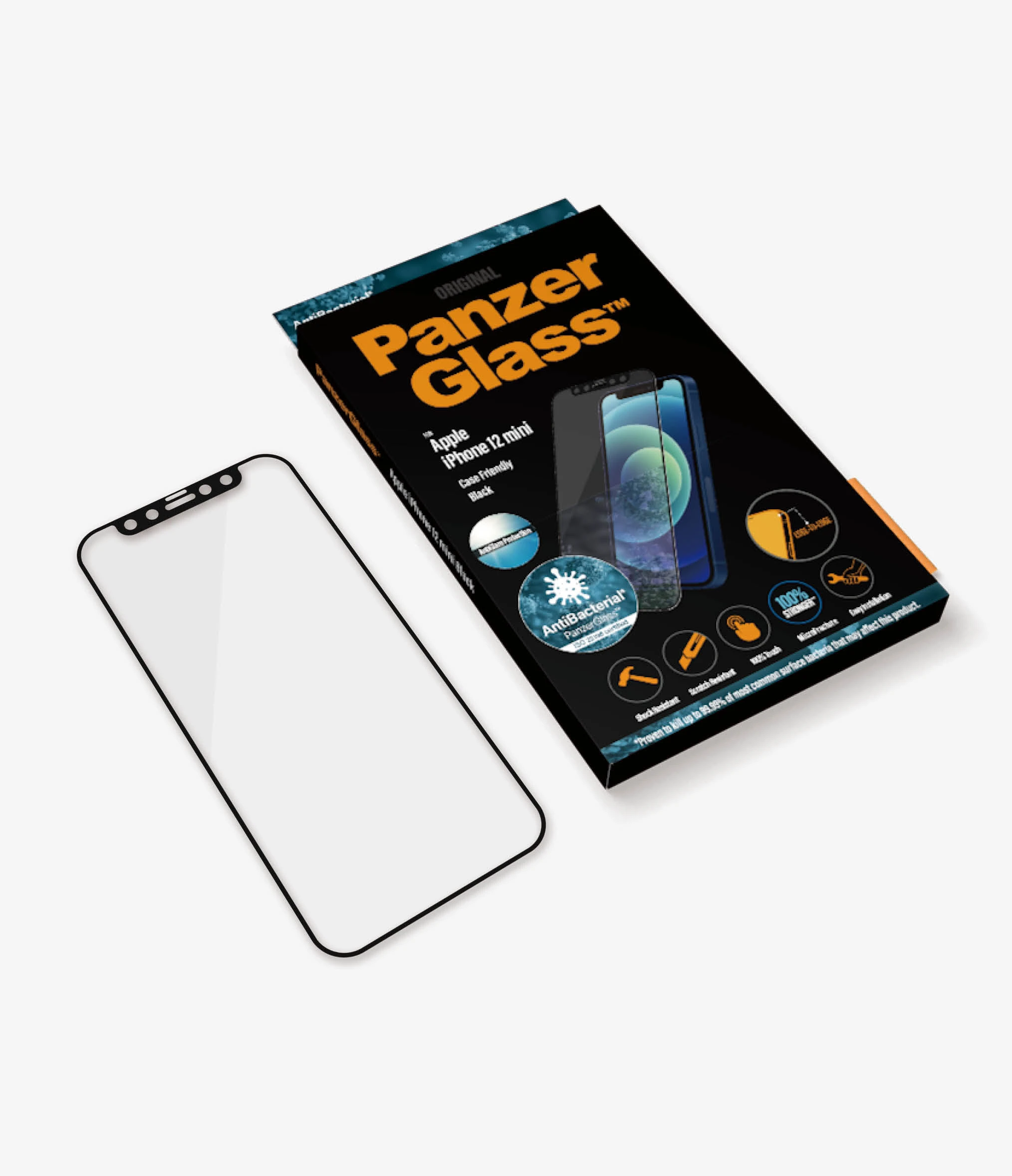 PanzerGlass | Anti-Glare AB | Apple | iPhone 12 mini | Tempered glass | Black | Case friendly | Anti-glare screen protector - Image 7