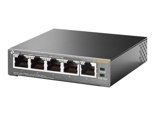 TP-LINK | Switch | TL-SG1005P | Unmanaged | Desktop | Gigabit Ethernet (copper) ports quantity 5 | Power over Ethernet (PoE) ports quantity 4 | Power supply type External | 36 month(s) - Image 3