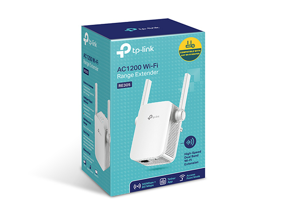 TP-LINK | Extender | RE305 | 802.11ac | 2.4GHz/5GHz | 300+867 Mbit/s | 10/100 Mbit/s | Ethernet LAN (RJ-45) ports 1 | MU-MiMO No | no PoE | Antenna type 2xExternal - Image 2