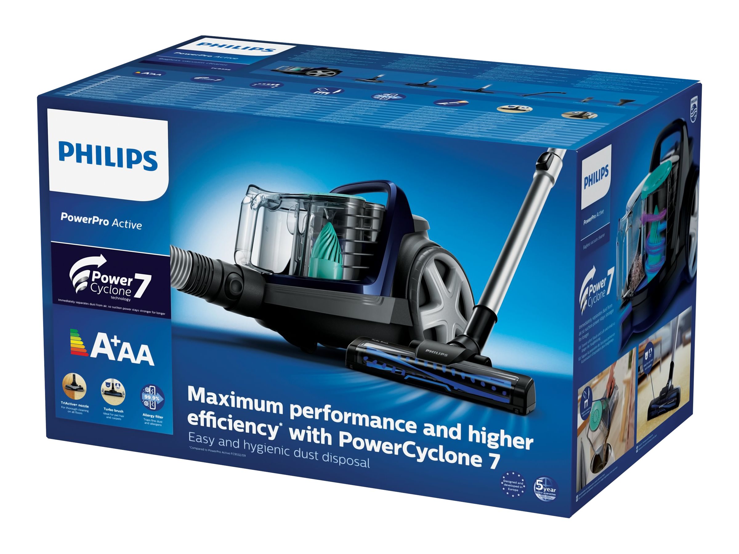 Philips | Vacuum cleaner | PowerPro Active FC9556/09 | Bagless | Power 900 W | Dust capacity 1.5 L | Blue - Image 16