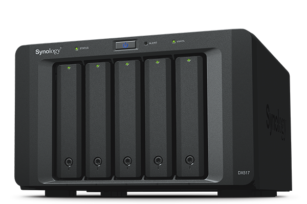Synology | Tower NAS Expansion Unit | DX517 | up to 5 HDD/SSD Hot-Swap (drives not included) | Internal AC 100-240V Universal, 50/60 Hz