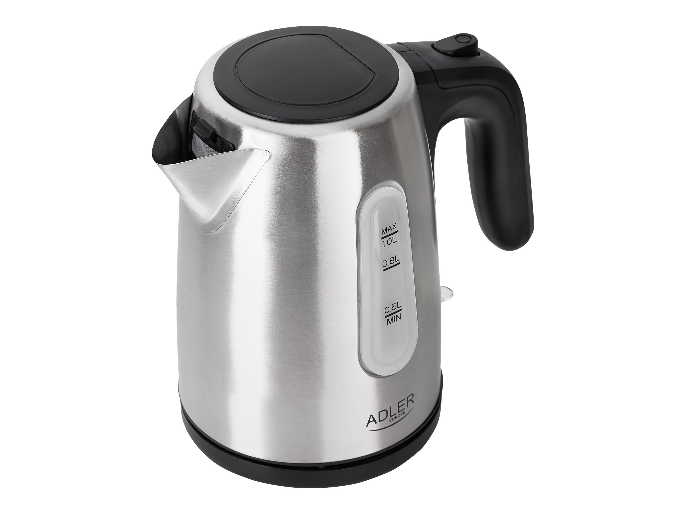 Adler | Kettle | AD 1273 | Standard | 1200 W | 1 L | Stainless steel | 360° rotational base | Stainless steel - Image 4