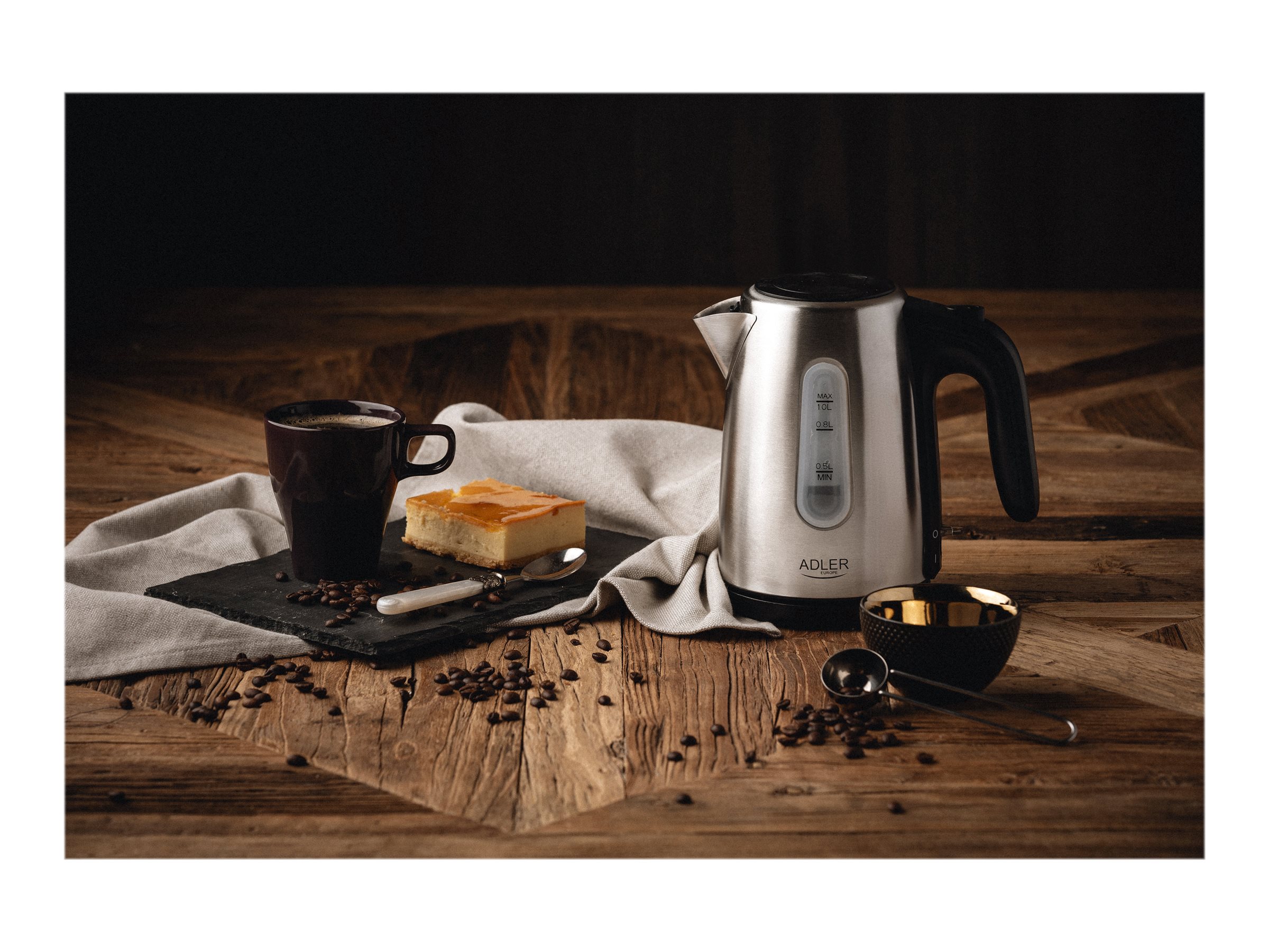 Adler | Kettle | AD 1273 | Standard | 1200 W | 1 L | Stainless steel | 360° rotational base | Stainless steel - Image 9