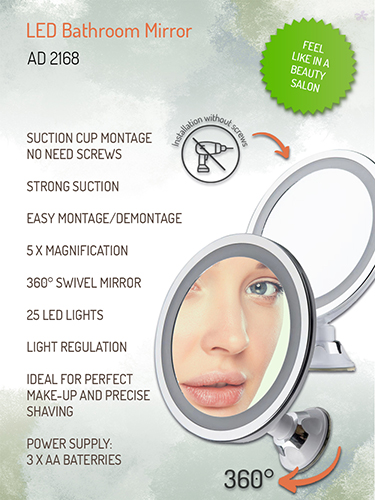 Adler | Bathroom Mirror | AD 2168 | 20 cm | LED mirror | White - Image 5