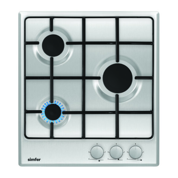 Simfer | Hob | H4.300.VGRIM | Gas | Number of burners/cooking zones 3 | Rotary knobs | Stainless steel