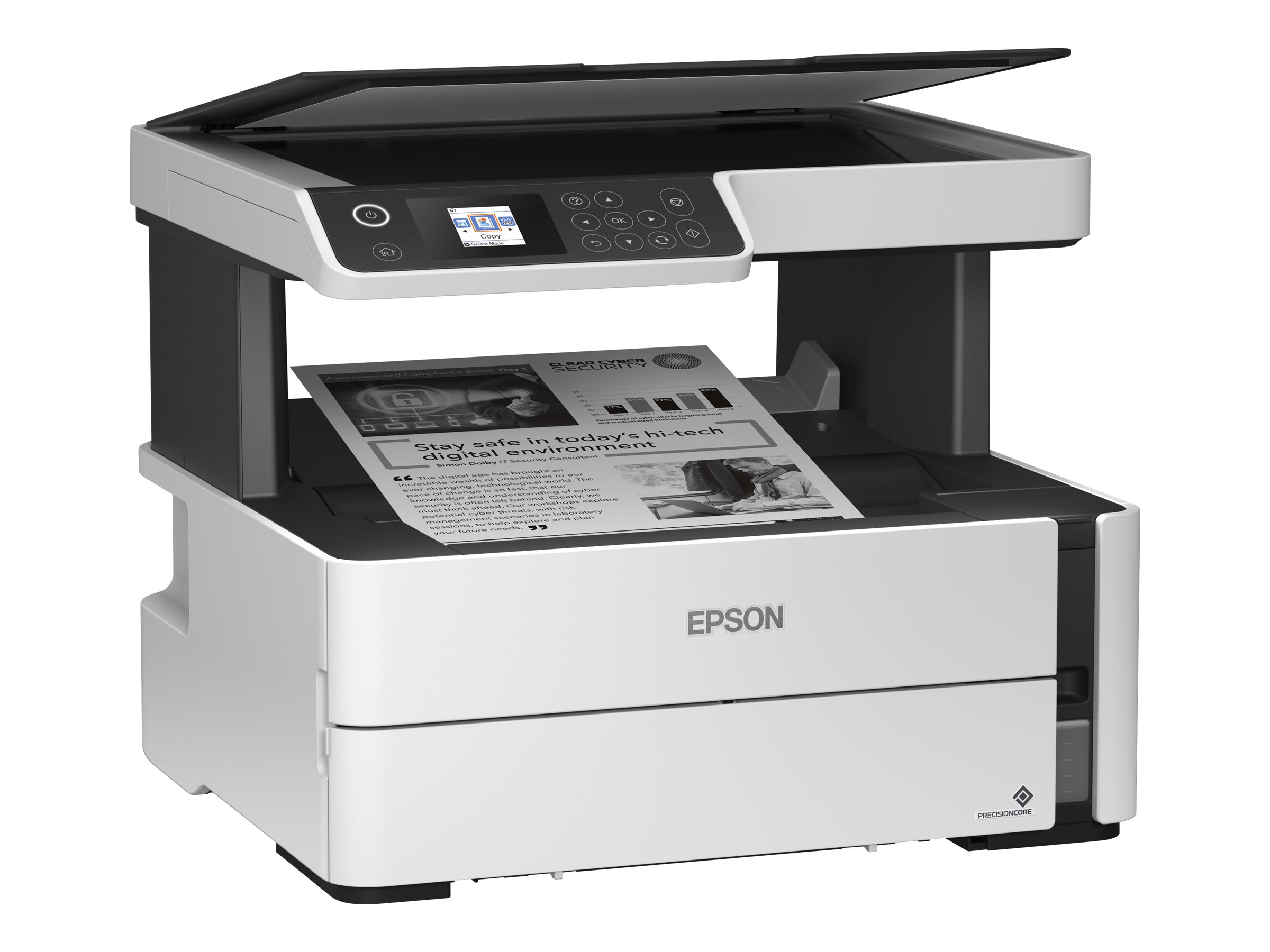 Epson 3 in 1 printer | EcoTank M2170 | Inkjet | Mono | All-in-one | A4 | Wi-Fi | White - Image 3