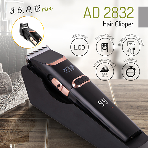Adler | Hair Clipper | AD 2832 | Cordless or corded | Number of length steps 4 | Black - Image 7