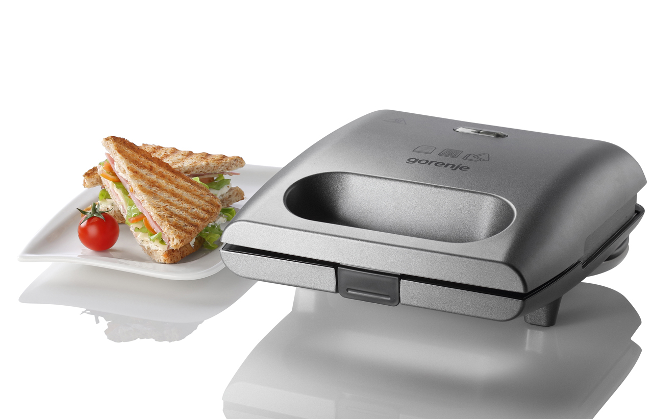 Gorenje | Sandwich maker | SM703GCG | 700 W | Number of plates 3 | Number of pastry 2 | Grey - Image 4